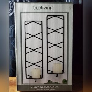 New 2 Black Wall Sconce Set